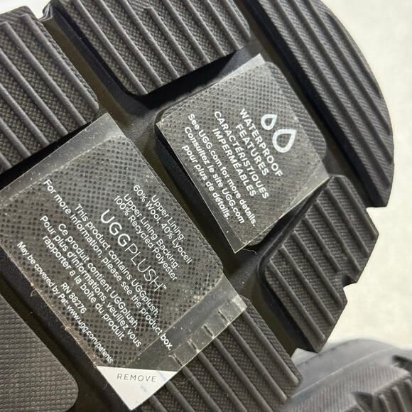 UGG NWOT Ashton Zip Waterproof Bootie Black Suede Chunky Heel Womens 10 Winter - Picture 13 of 15